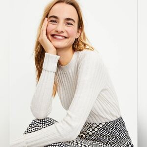 Loft Cuffed Ribbed Sweater